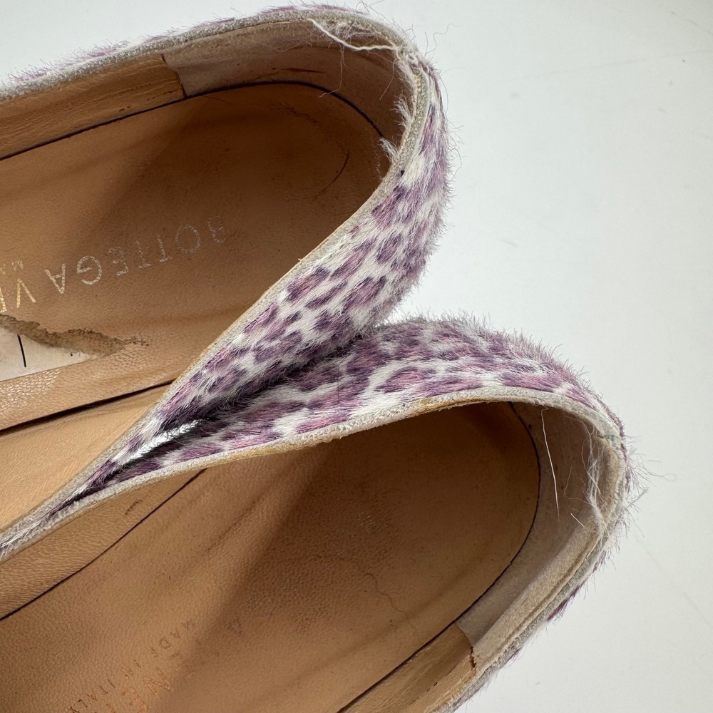 Bottega Veneta Purple Leopard Calf Hair Loafers Pony Hair Shoes 22356 IT 35 US 5 - Picture 5 of 5